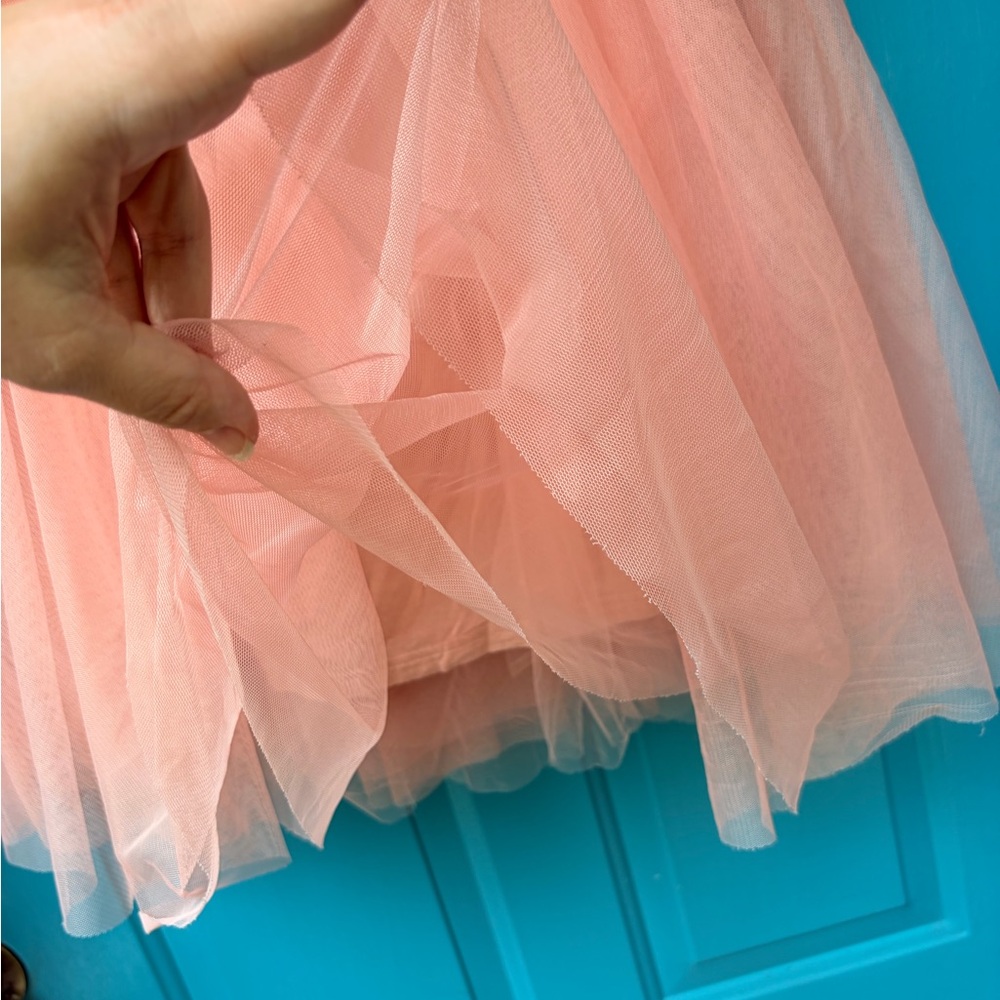 Pink Tulle Midi Skirt - Lightweight Layered Women’s Skirt - Picture 2 of 5